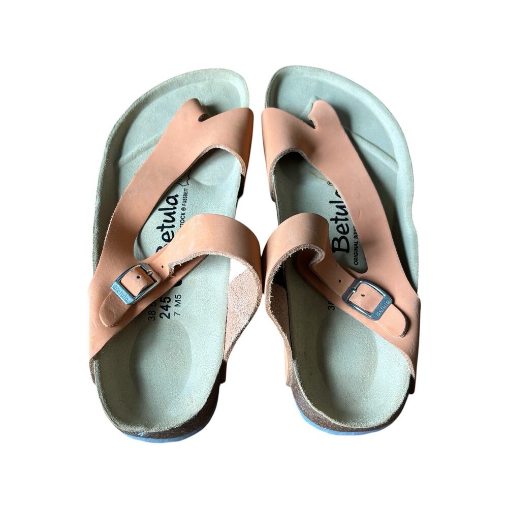 Betula Birkenstock Fussbett Orange Thong Sandals - Size 38 L7 M5